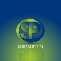 Initial letter S P logo template vector