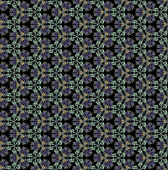 Vintage floral seamless pattern of iris in art nouveau style