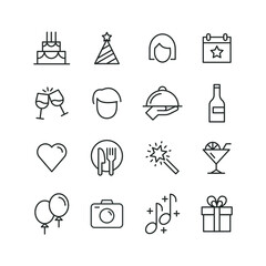 Party - Editable Stroke Line Icons