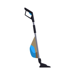Stick upright vacuum cleaner side view, flat vector illustration isolated. © sabelskaya