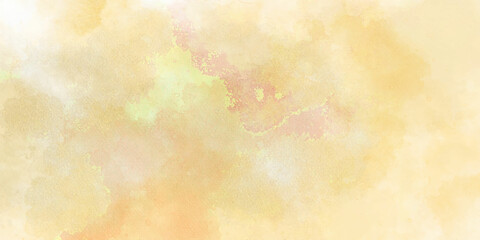 Abstract watercolor background with splashes Orange ink and watercolor textures on white paper background. Dry and wet brush stroke effects.	