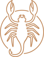 Scorpio Zodiac Sign Line Art Illustration