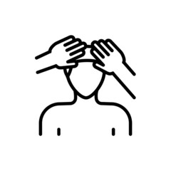 Fototapeta premium Facial massage line color icon. Physiotherapy, acupuncture.