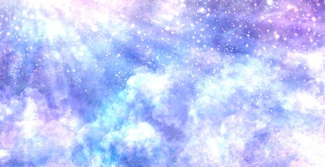 天使のはしご 日差しの差し込むファンタジーな空の背景素材