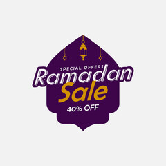 Ramadan sale label badge banner template design