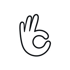 ok hand gesture icon logo vector line 
