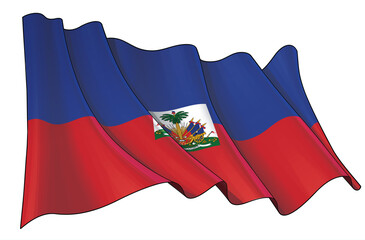 Waving Flag of Haiti