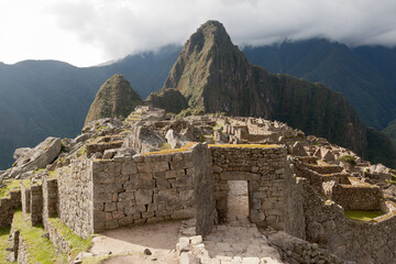 Machu Picchu Inca archaeological site on the Andes Mountains,  Peru