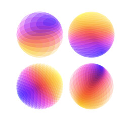Set of spheres. Abstract geometric design. Vector illustration made of various overlapping elements. Applicable for banners, placards, posters or flyers.