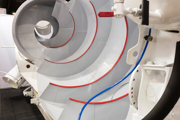 cross section of concrete mixter tank truck show detail inner shape