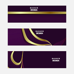 Set of purple banner design