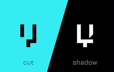 Set of Cyrillic letter Dzhe minimal logo icon design template elements