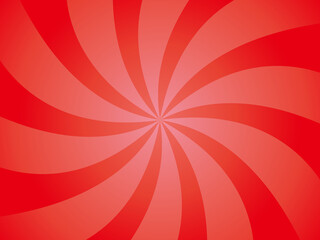 グラデーションねじれサンバースト背景のイラスト（赤）