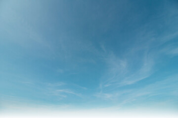 Obraz premium Summer blue sky cloud gradient light white background. Beauty clear cloudy in sunshine calm bright winter air bacground. Gloomy vivid cyan landscape in environment day horizon skyline view spring wind