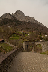 Fototapeta premium Beautiful mountain panorama in Sargans in Switzerland