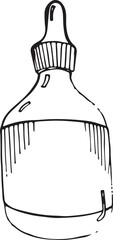 Bottle with Lotion Contour Illustration