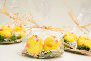 Sweet candy chicken. Spring holidays, Easter theme.