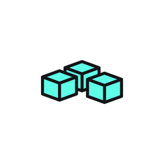 cube ice icon for website, presentation symbol 
