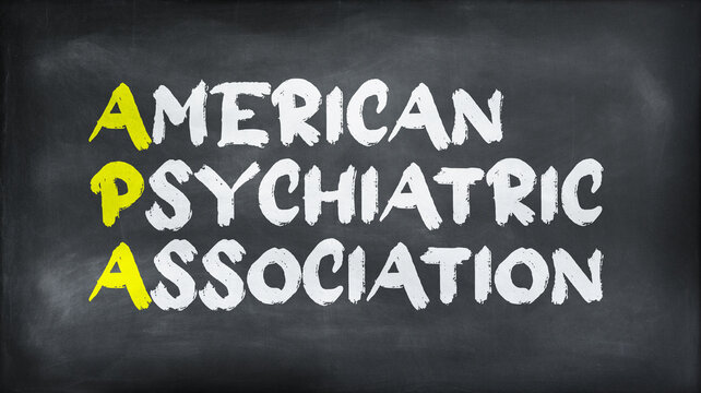 AMERICAN PSYCHIATRIC ASSOCIATION(APA) on chalkboard