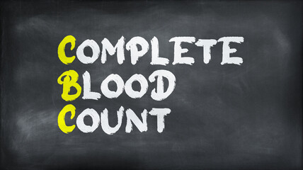 COMPLETE BLOOD COUNT(CBC) on chalkboard