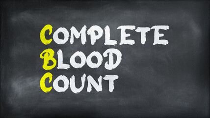 Fototapeta premium COMPLETE BLOOD COUNT(CBC) on chalkboard