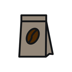 coffee bean bag pack icon for website, presentation symbol 