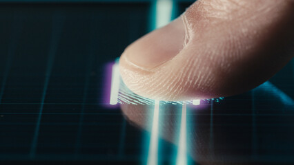 Fingerprint security scan from a bank devic