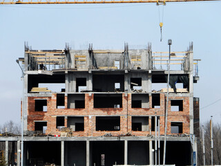 Building under construction. Cityscape. Ust-Kamenogorsk, kz. 2022.
