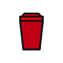 plastic cup coffee icon for website, presentation symbol 