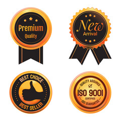 Online marketing shopping ecommerce label badge award sign - premium quality, new arrival, best choice, iso 