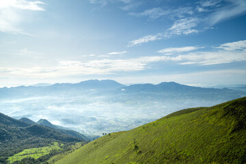 The natural scenery of mountains in Indonesia. Indonesian mountain landscape