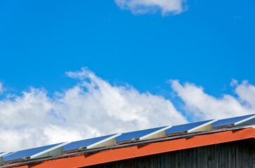 Solar Power Unit On The Roof Of A House