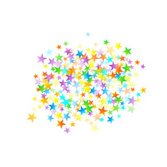 Rainbow Festive Confetti. Carnival Star Falling.