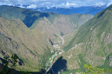 Andes mountain range, view from Macchu Picchu site, Peru - 493995346