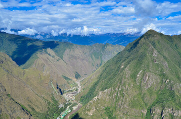 Andes mountain range, view from Macchu Picchu site, Peru - 493995348