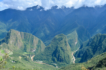 Andes mountain range, view from Macchu Picchu site, Peru - 493995355