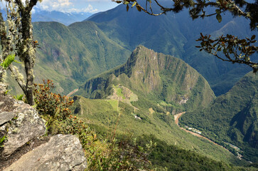 Andes mountain range, view from Macchu Picchu site, Peru - 493995356