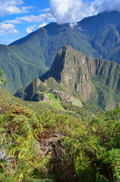 Andes mountains and view of Macchu Picchu, Peru