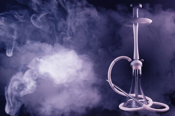 hookah, shisha for smoking tobacco in thick smoke, with space for text
