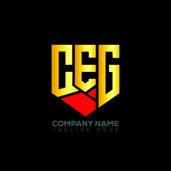 Fototapeta CEG letter logo design on black background.CEG creative initials letter logo concept.CEG letter design. CEG letter design on black background.CEG logo  vector obraz