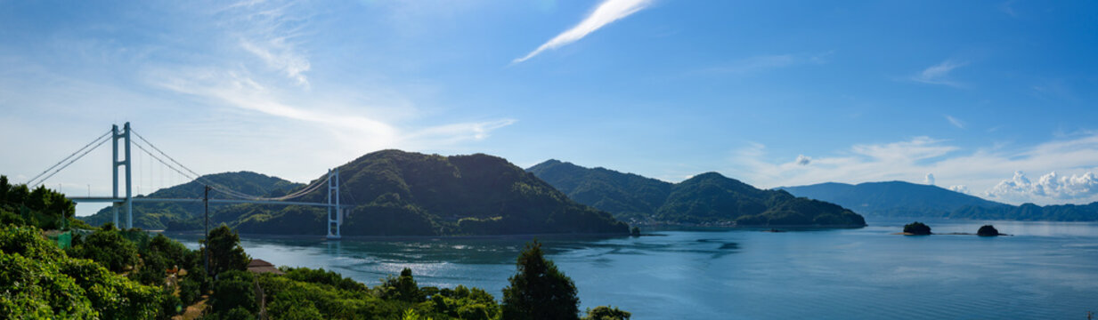 Coastal scenery of the Seto Inland Sea, Tobishima Seaway View from Toyoshima Island toward Honshu