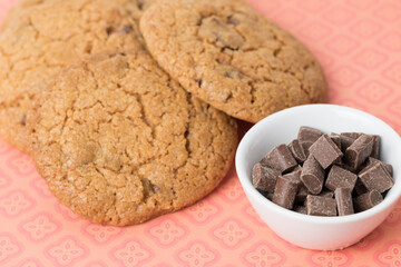 home made cookies with chocolate chunks