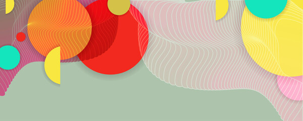 Summer abstract Bright juicy colors background with geometric elements, lines and dots for text, universal design, banner concept