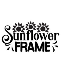 Sunflower SVG Bundle, Sunflower SVG, Flower Svg, Monogram Svg, Half Sunflower Svg, Cut File Cricut, Sunflower Clipart Png, Silhouette