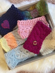 Hand knit headbands collection 