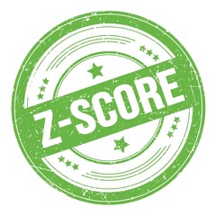 Z-SCORE text on green round grungy stamp.