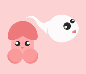 penis and sperm. vector illustration.