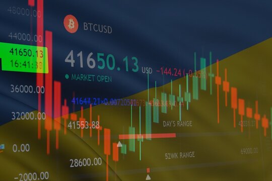 Stock image falling on Ukraine flag