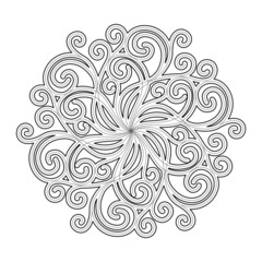 VECTOR COLORING IN THE FORM OF A ROUND PLANT MANDALA