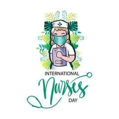International Nurses Day Vector May 12th. Greeting card concept.